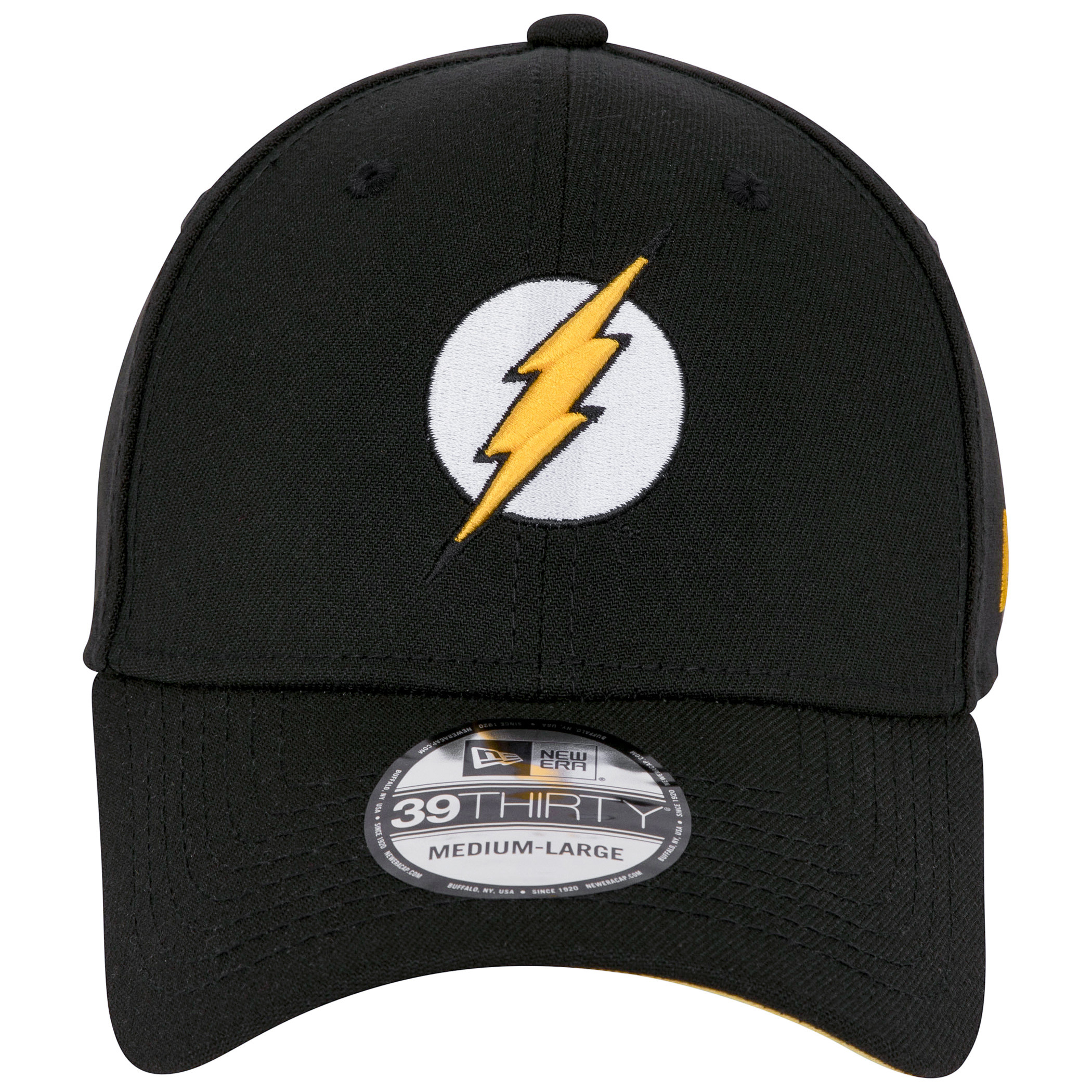 The Flash Logo DC Comics Black Colorway New Era 39Thirty Fitted Hat